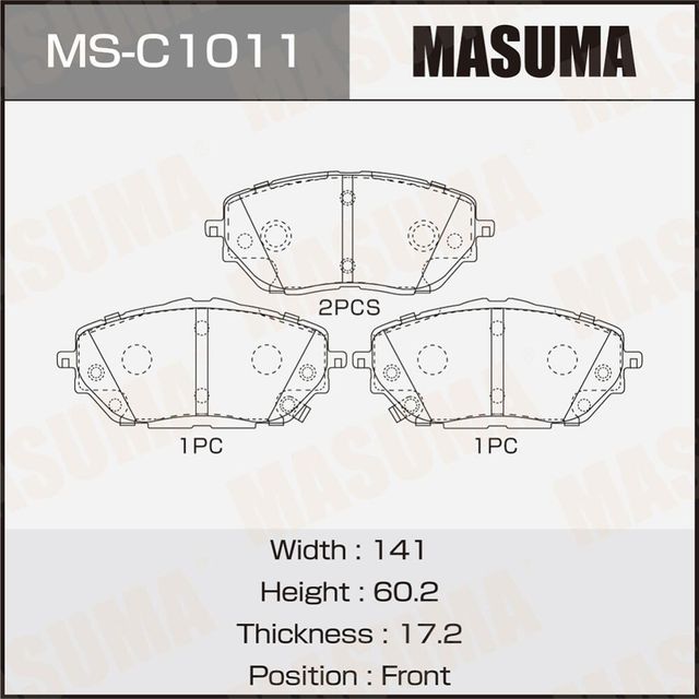 Колодки дисковые MASUMA Masuma. Артикул MSC1011