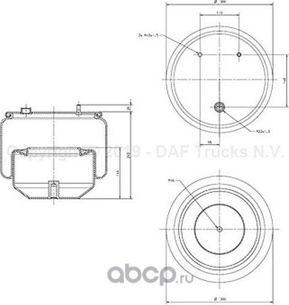 Пневмоподушка (пневморессора) DAF. Артикул 1883826