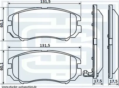 Колодки тормозные передние (Starke). Артикул 178526