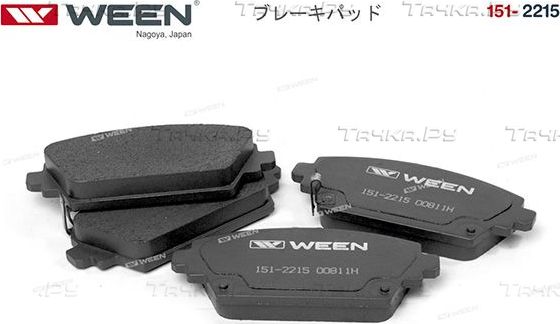 Тормозные колодки WEEN передние для Nissan Primera P12 2002-2008. Артикул 151-2215