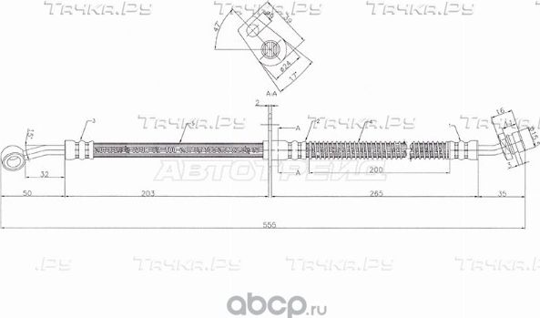 Шланг тормозной передний KIA RIO II 05-11 RH (SAT). Артикул ST320007