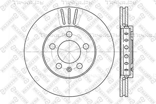Тормозной диск Stellox передний для Audi A1 I (8X) 2010-2018. Артикул 6020-4758V-SX