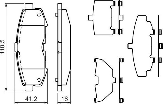 Тормозные колодки Bosch (Low-Metallic) задние для Mazda MPV II (LW) 1999-2005. Артикул 0 986 494 319
