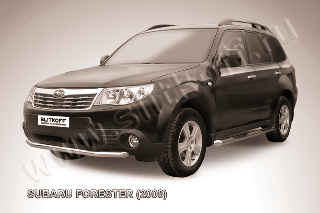 Защита Slitkoff переднего бампера d57 для Subaru Forester III 2008-2012. Артикул SF012