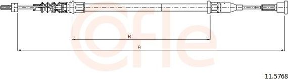 Трос ручника (тросик ручного тормоза) Cofle. Артикул 92.11.5768