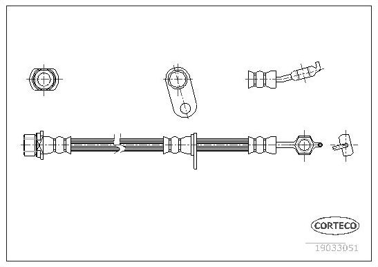Тормозной шланг Corteco передний правый для Toyota Avensis I 1997-2003. Артикул 19033051