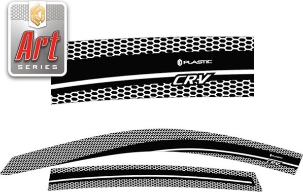 Дефлекторы СА Пластик для окон (Серия "Art" черная) Honda CR-V 2007-2009. Артикул 2010031502259