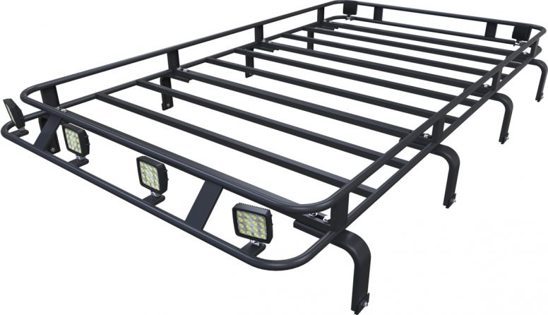 Багажник экспедиционный Podgotoffka 2500x1400x120 с креплениями на водостоки для Land Rover Defender 110 1983-2026. Артикул PGT-B.11.02