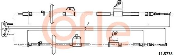 Трос ручника (тросик ручного тормоза) Cofle задний для Chevrolet Tracker III (Trax) 2012-2026. Артикул 92.11.5778