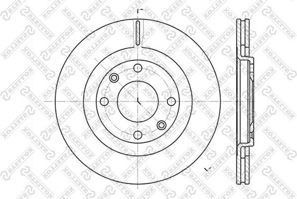 Тормозной диск Stellox передний для Citroen BX 1987-1993. Артикул 6020-9915V-SX