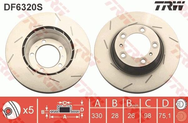 Тормозной диск TRW. Артикул DF6320S