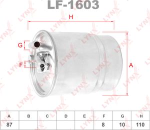 Топливный фильтр LYNXauto для Mitsubishi Colt VI (Z20/Z30) 2004-2012. Артикул LF-1218