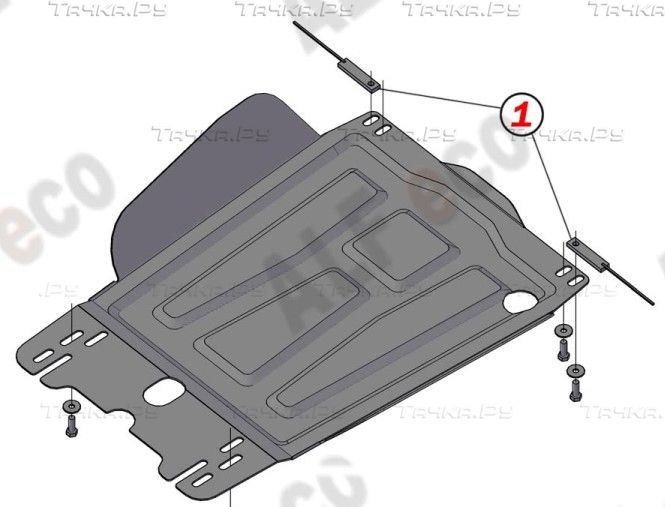 Защита Alfeco для КПП Mitsubishi L200 V 2015-2026. Артикул ALF.14.48al