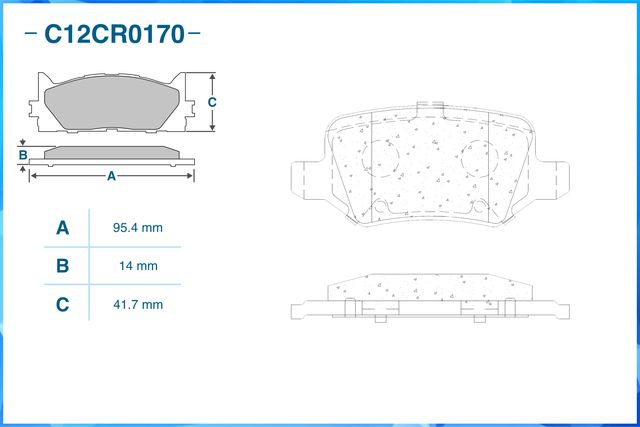 Колодки тормозные задние (Low Metallic) (Cworks). Артикул C12CR0170