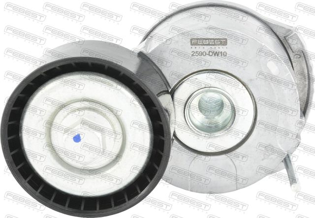 Натяжной ролик (натяжитель) приводного клинового зубчатого ремня Febest. Артикул 2590-DW10