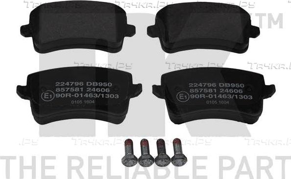 Тормозные колодки NK задние для Audi SQ5 I (8R) 2012-2017. Артикул 224796