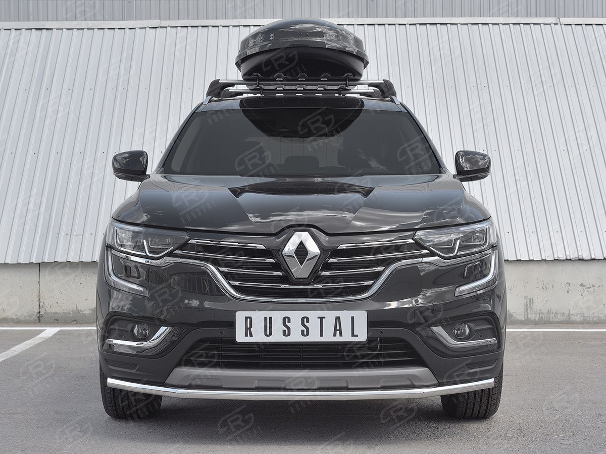 Защита РусCталь переднего бампера d42 секции для Renault Koleos II 2016-2026. Артикул RKZ-002968