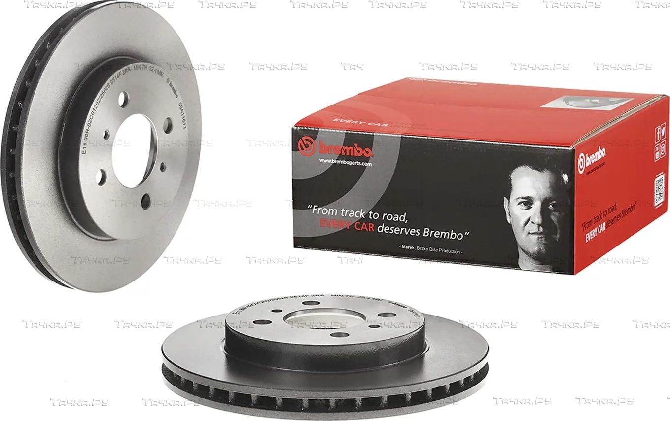 Тормозной диск Brembo UV Coated передний для Mitsubishi Lancer VII 1995-2003. Артикул 09.A116.11