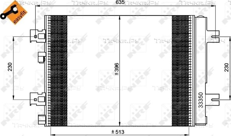 Радиатор кондиционера (конденсатор) NRF EASY FIT для Dacia Logan II 2008-2026. Артикул 35947