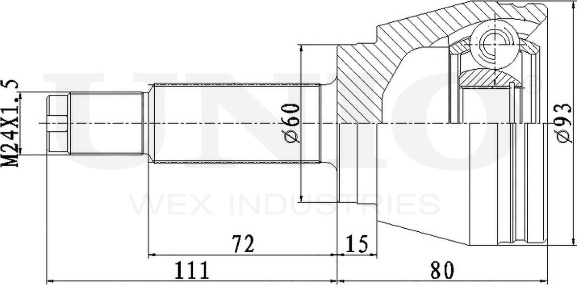 ШРУС наружный (Unio). Артикул CVJ-20327