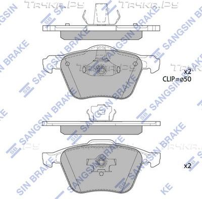 Тормозные колодки Sangsin Hi-Q передние для Volvo V70 II 1999-2008. Артикул SP4363
