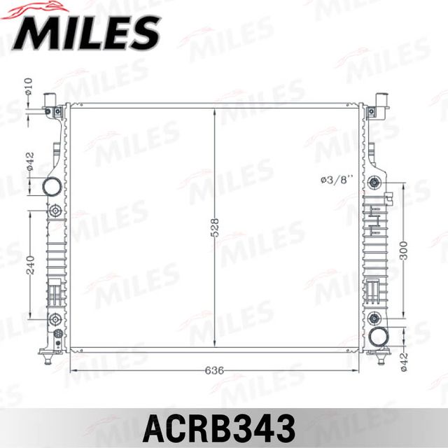 Радиатор охлаждения двигателя Miles (алюминий) для Mercedes-Benz M-Класс II (W164) 2005-2011. Артикул ACRB343
