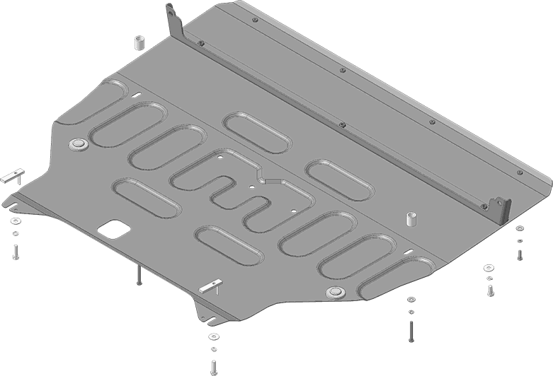 Защита Мотодор для картера двигателя и КПП Exeed TXL до рестайлинга 2020-2021. Артикул 79004