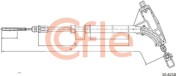 Трос ручника (тросик ручного тормоза) Cofle. Артикул 92.10.6218