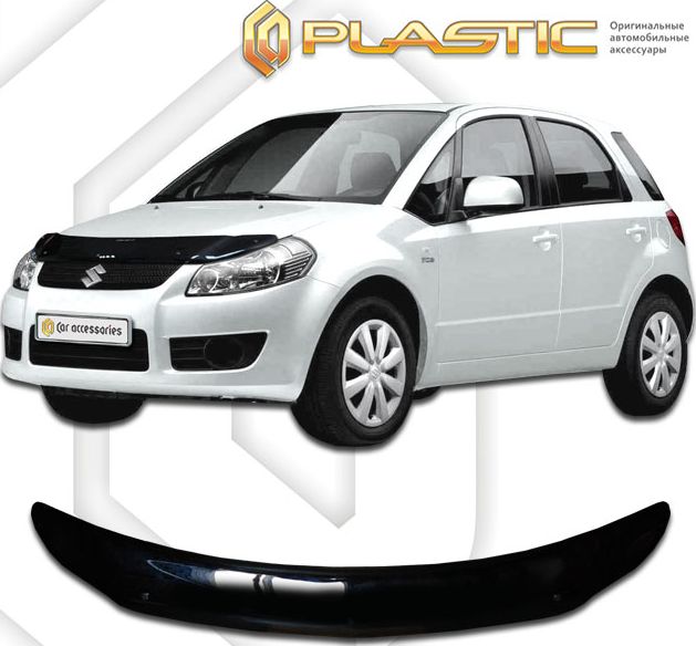 Дефлектор СА Пластик для капота (Classic черный) Suzuki SX4 седан 2007-2013. Артикул 2010010111298