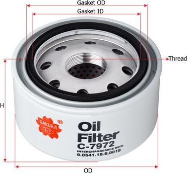 Масляный фильтр Sakura. Артикул C-7972