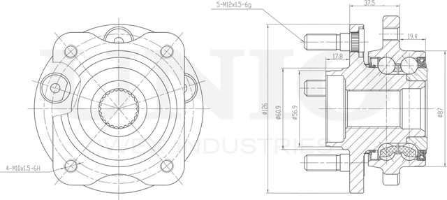 Ступица колеса с интегрированным подшипником (Unio). Артикул HUB-20240