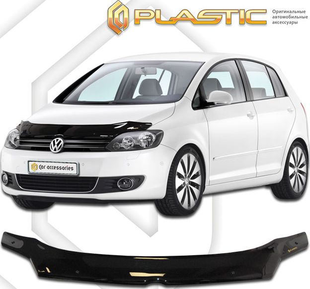 Дефлектор СА Пластик для капота (Classic черный) Volkswagen Golf Plus 2009-2014. Артикул 2010010108830