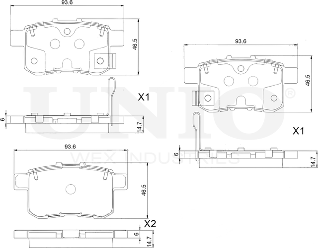 Колодки тормозные дисковые, комплект (Unio). Артикул BRP-20129