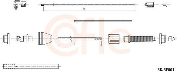 Трос газа Cofle для Renault Master II 1998-2001. Артикул 92.3K.RE001