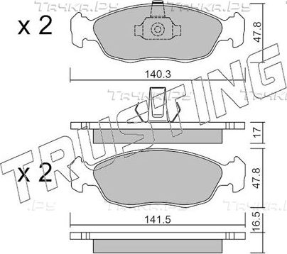 Тормозные колодки Trusting передние для Peugeot 306 1994-2002. Артикул 159.1