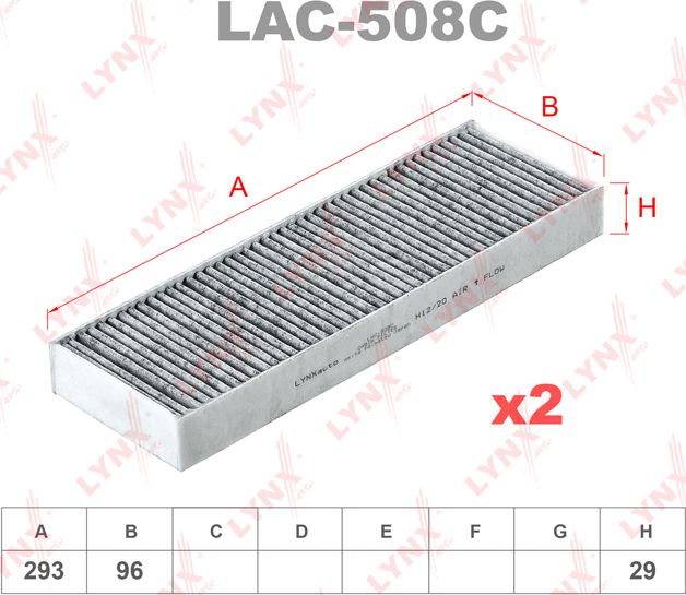 Салонный фильтр LYNXauto. Артикул LAC-508C