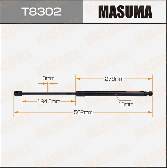 Амортизатор (упор) багажника Masuma. Артикул T8302