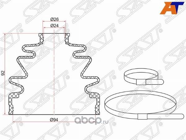 Пыльник шруса наружный HONDA CR-V KA24A RE34AT 0 (SAT). Артикул C1122