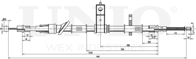 Трос ручного тормоза (Unio). Артикул CAB-60066