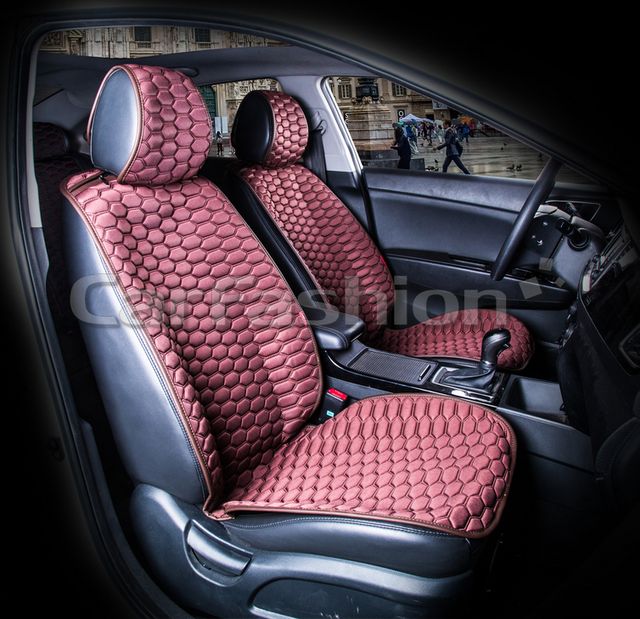 Накидки универсальные CarFashion Carbon на передние сидения авто, цвет Кофе/Кофе/Кофе. Артикул 21098