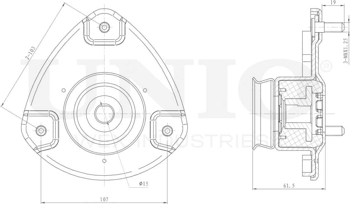 Опора амортизационной стойки (Unio). Артикул RMP-13138
