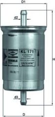 Топливный фильтр Mahle-Knecht для Nissan 200SX S13 1988-1993. Артикул KL 171