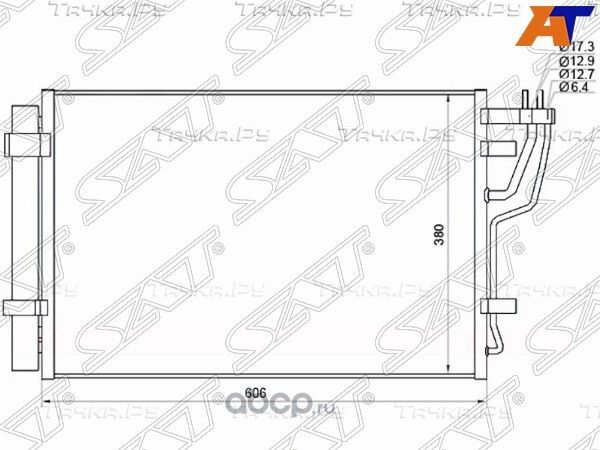 Радиатор кондиционера KIA CEED 07-HYUNDAI I30 07- (SAT). Артикул STHY473940