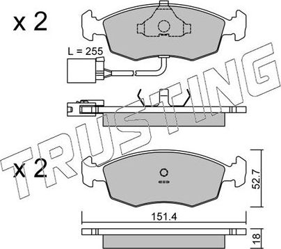 Тормозные колодки Trusting. Артикул 096.1