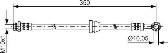 Тормозной шланг Bosch передний для Daewoo Kalos 2002-2005. Артикул 1 987 481 388