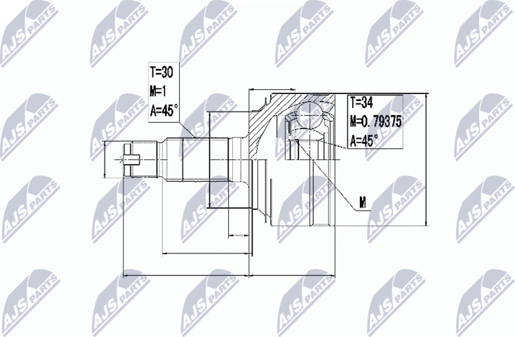 Шрус внутренний (граната) NTY. Артикул NPZ-HD-061