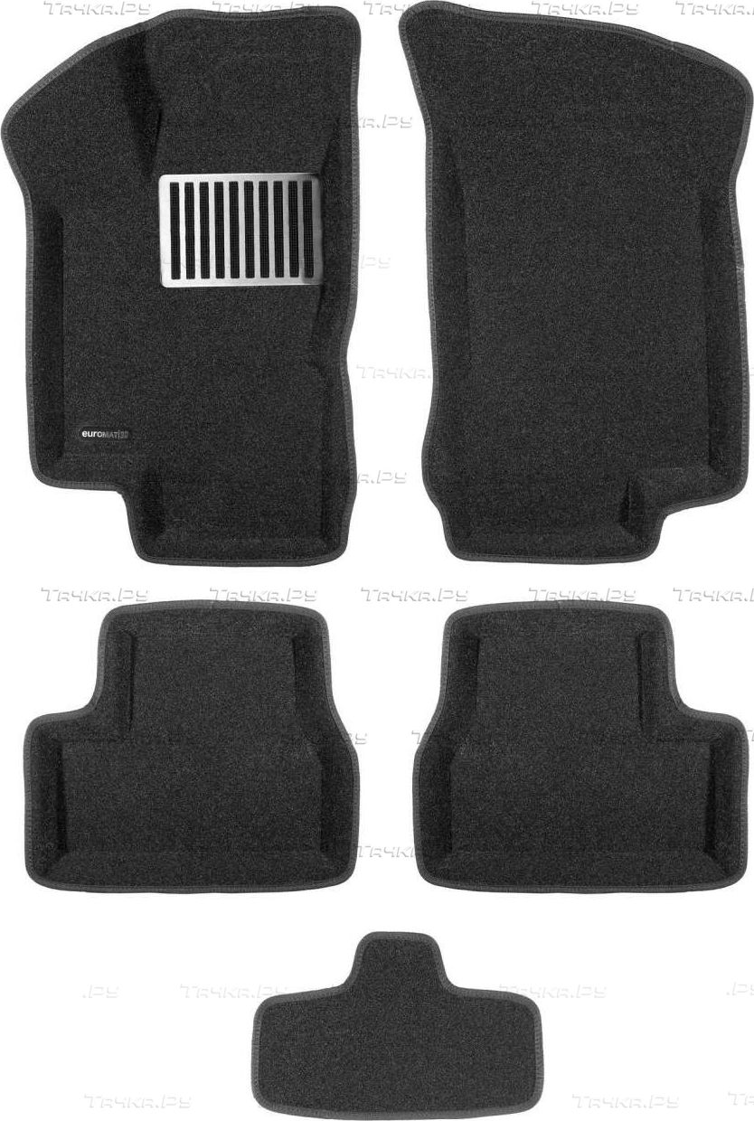 Коврики текстильные Euromat 3D Lux для салона Lada Kalina I 2004-2013 СЕРЫЕ. Артикул EM3D-005310G