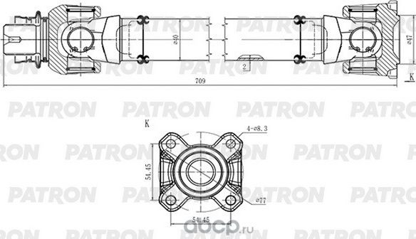 Вал карданный (Patron). Артикул PKR004