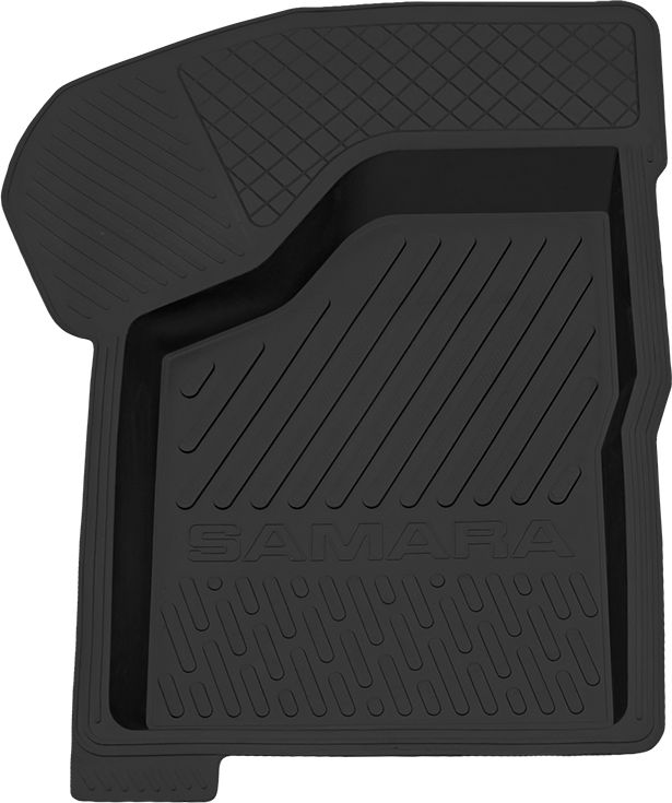 Коврики Rezkon резиновые (эконом) левый передний для салона Lada Samara 2001-2013. Артикул 1639010100