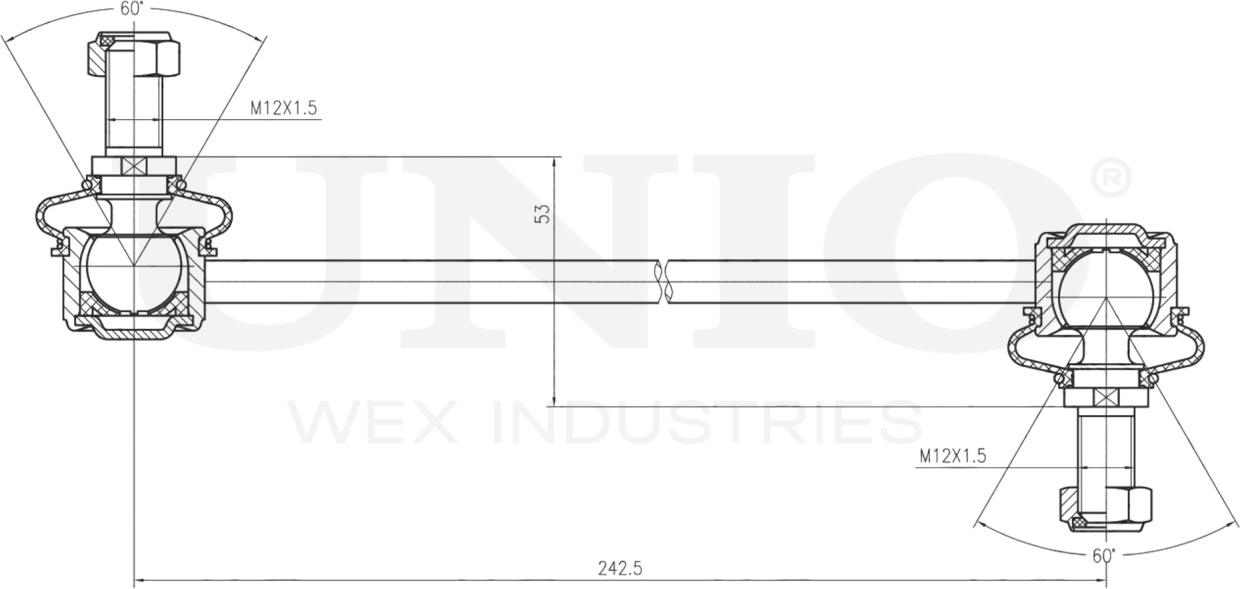 Тяга/стойка стабилизатора (Unio). Артикул SSP-50115